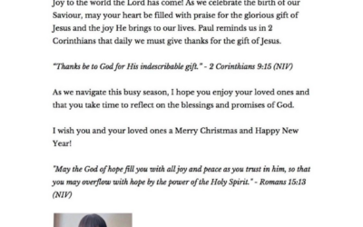 From The Pastors Desk