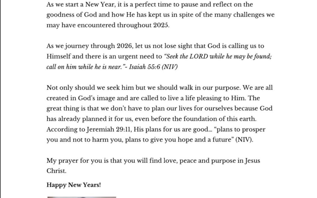 From the Pastor’s Desk