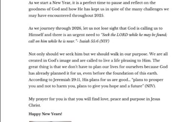 From the Pastor’s Desk